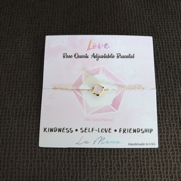 La Meno Hexagon Rose🌹Quartz💎Bracelet - Picture 10 of 15